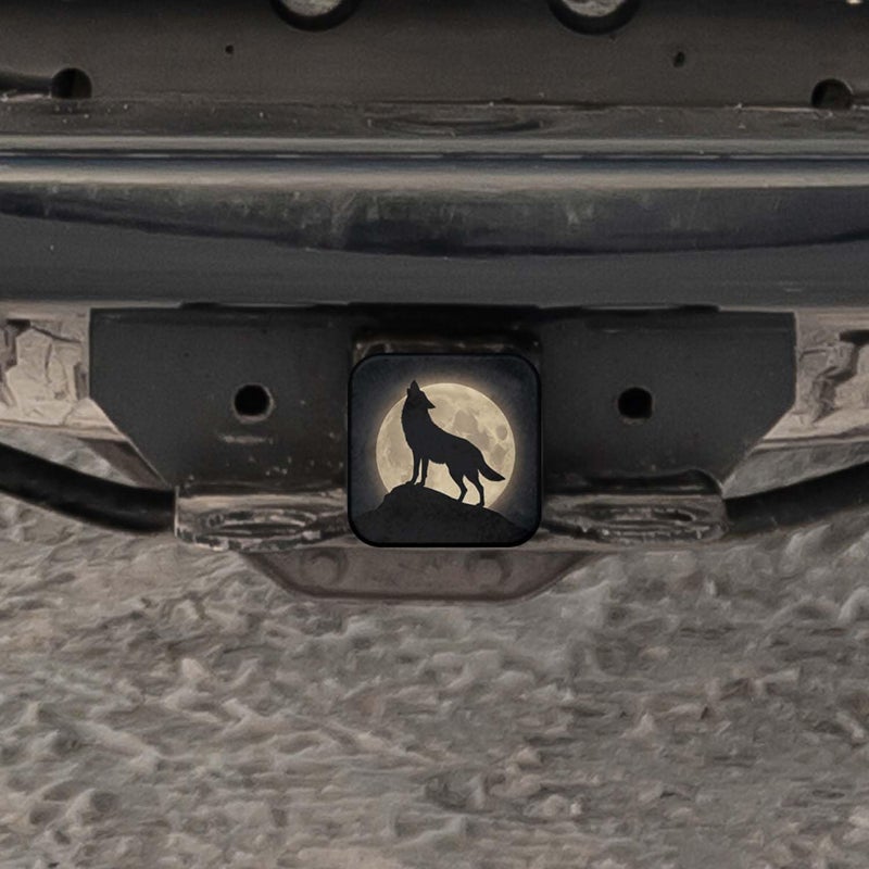 Swono Wolf Trailer Hitch Cover for 2" Receivers, Fantasy Galaxy Full Moon Howling Wolf Rubber Tow Receiver Tube Plug Cap Fits for Any 2"X2" Square Receiver Tube for Sedans Trucks Cars - Image 5